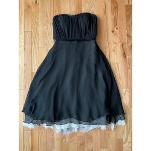 Hoax Couture Black Strapless Corset Back Party Dress S Made In Canada